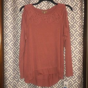 Democracy Lace Cold Shoulder Women’s Top, Size XL